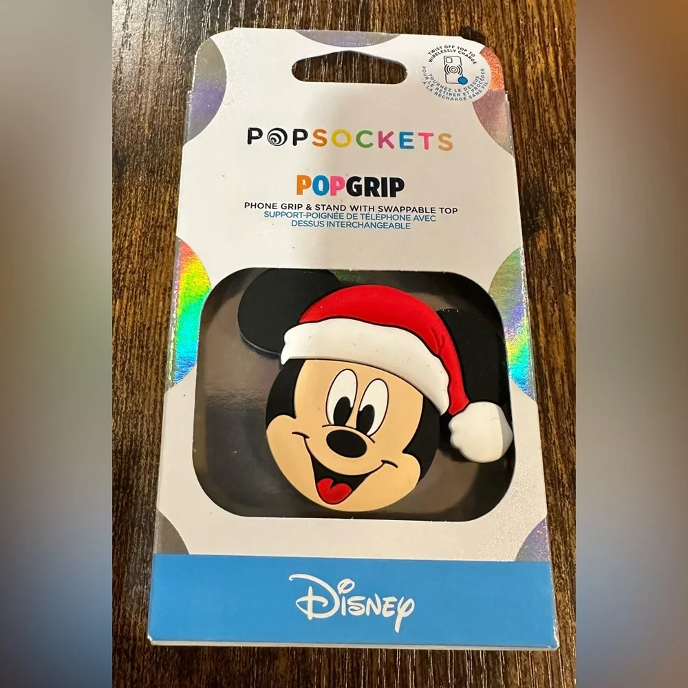Disney Popsockets Mickey Mouse Santa Phone Grip & Stand NWT